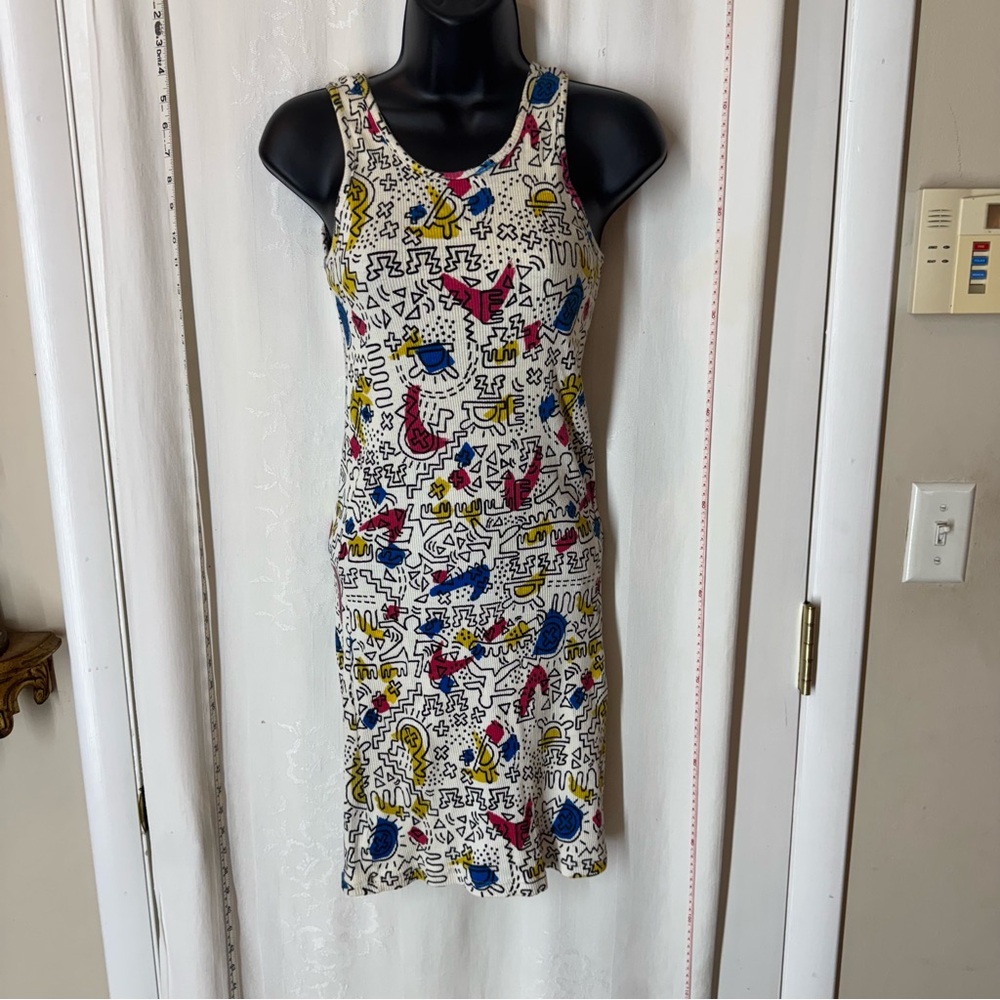 Vintage Women's Keith Haring-Like Tank-Top Dress